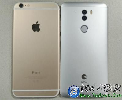 iPhone6plus与奇酷手机旗舰版对比图赏：尺寸一样