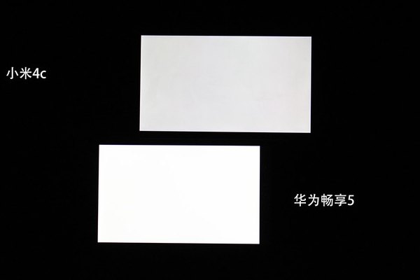 小米4C和华为畅享5屏幕纯色对比