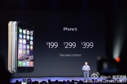 iPhone 6 16GB起始售价199美元 最高为128GB